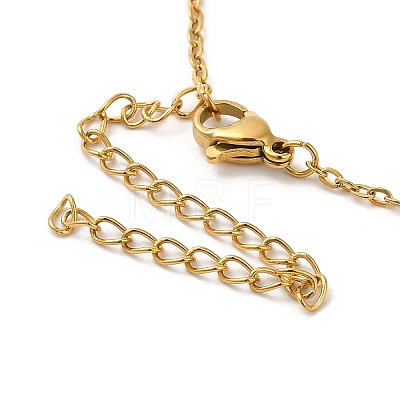 304 Stainless Steel Polygon Pendant Necklaces for Women NJEW-H016-04G-1