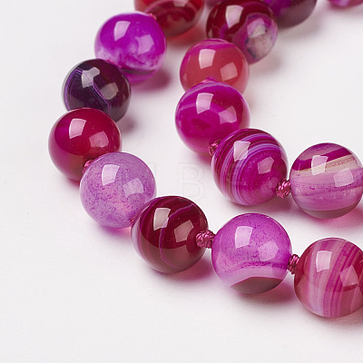 Natural Dyed Agate Beads Necklaces NJEW-F139-8mm-16-1