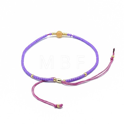Adjustable Natural Yellow Aventurine Braided Bead Bracelets BJEW-F391-A17-1