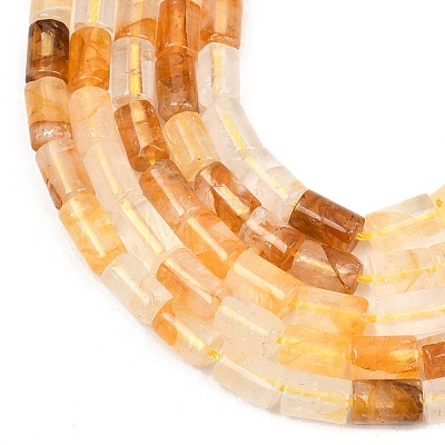 Natural Yellow Hematoid Quartz/Golden Healer Quartz Beads Strands G-F832-B02-01-1