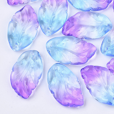 Two Tone Transparent Spray Painted Glass Pendants X1-GLAA-T013-02-D01-1