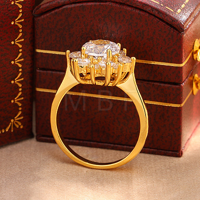 Brass Pave Cubic Zirconia Finger Rings for Women WG393CA-02-1