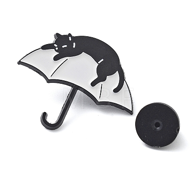 Umbrella Cat Zinc Alloy Brooches JEWB-S029-03C-1