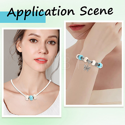 100Pcs Synthetic Turquoise European Beads TURQ-PA0001-04B-1