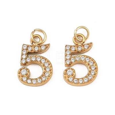 304 Stainless Steel Rhinestone Pendants STAS-N133-03F-G-1