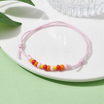 Adjustable Glass Seed Braided Bead Bracelets BJEW-JB09755-1