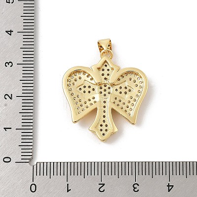 Brass Micro Pave Cubic Zirconia Pendants KK-U047-04G-1