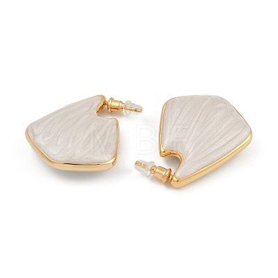 Brass Enamel Stud Earrings EJEW-Q391-01G-03-1