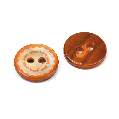 Wavy Edge Spray Painted Natural White Shell Buttons SH-CBA1576-01A-1