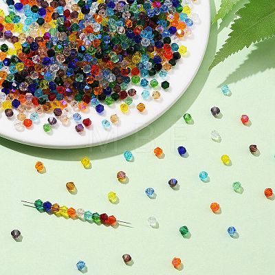 3600Pcs 24 Colors Transparent Electroplate Glass Beads GLAA-YW0003-32-1