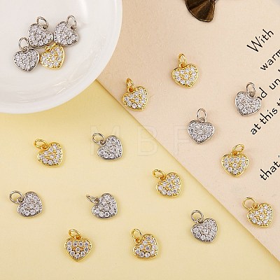 20Pcs 2 Style Brass Micro Pave Cubic Zirconia Charms ZIRC-SZ0001-81-1