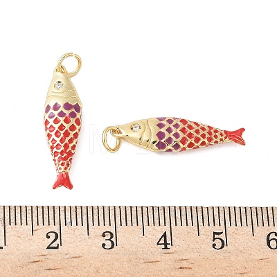 Brass Enamel Pendants KK-B148-14G-05-1