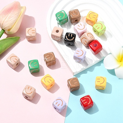 20Pcs Baking Paint Opaque Acrylic Beads OACR-YW0004-29-1