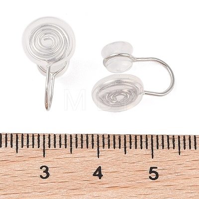 Brass with Silicone Clip-on Earring Findings KK-N256-15P-1