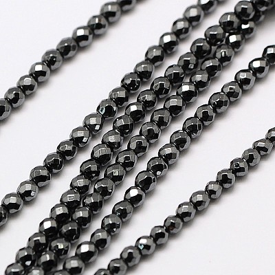 Non-magnetic Synthetic Hematite Bead Strands X-G-A129-3mm-26-1
