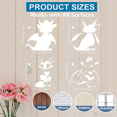 MAYJOYDIY US 1 Set PET Hollow Out Drawing Painting Stencils DIY-MA0005-31-1