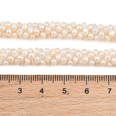Natural Cultured Freshwater Pearl Woven Beads Strands PA-CBAFEE8-09-1