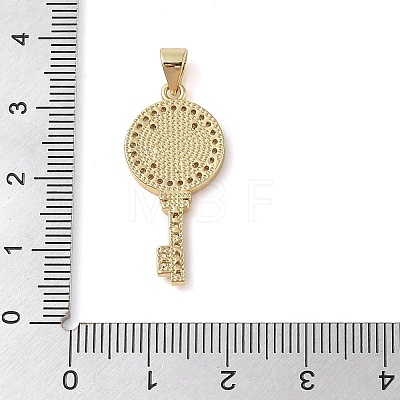 Brass Micro Pave Clear Cubic Zirconia Pendant KK-I712-58G-03-1