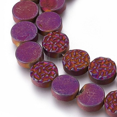 Electroplated Non-magnetic Synthetic Hematite Beads Strands G-P392-X06-1