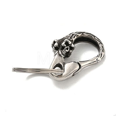 Tibetan Style 316 Surgical Stainless Steel Fittings with 304 Stainless Steel Key Ring FIND-Q101-17AS-1