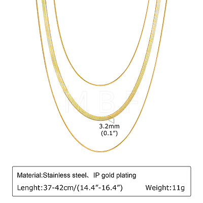 Stainless Steel 3 Layer Necklaces PW-WGEABAF-01-1