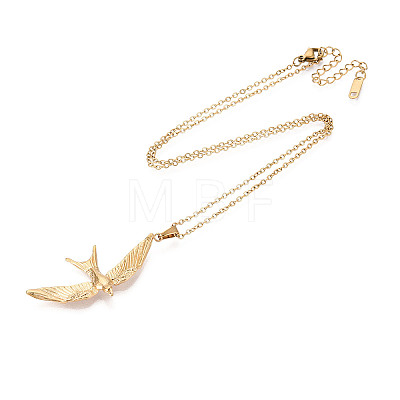304 Stainless Steel Pendant Necklaces NJEW-T018-23G-1