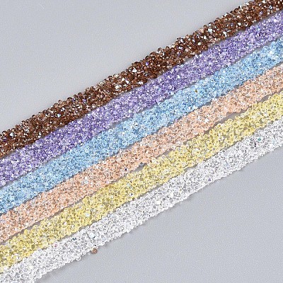 Resin Rhinestone Crystals Beaded Trim DIY-N008-04-1