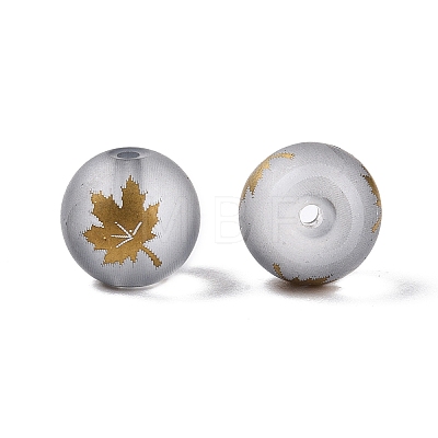 Autumn Theme Electroplate Transparent Glass Beads EGLA-S178-01-01F-1