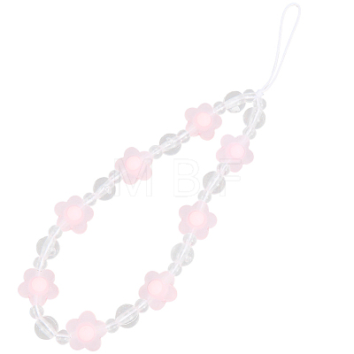 Plastic Beaded Mobile Phone Lanyard Wrist Strap AJEW-WH20010-63A-1