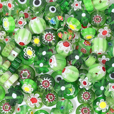 160Pcs 8 Styles Handmade Millefiori & Evil Eye Lampwork Beads LAMP-PA0001-74-1