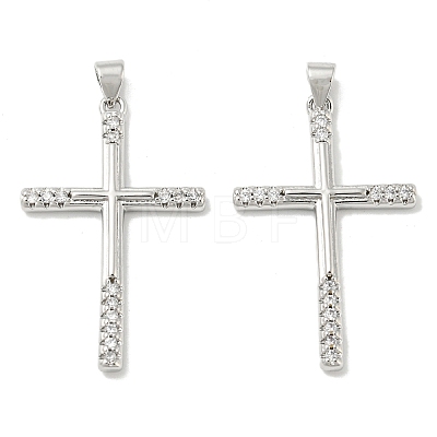 Rack Plating Brass Micro Pave Cubic Zirconia Pendants LS-KK-F869-07P-1