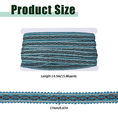 14.5M Polyester Lace Trim Ribbon OCOR-WH0101-244C-1