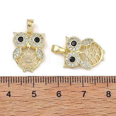 Brass Micro Pave Black Cubic Zirconia Pendants CU-L277-10G-1