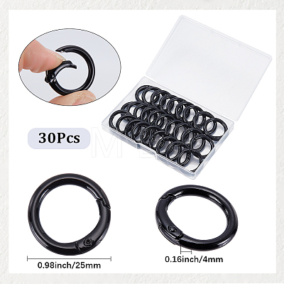 30Pcs Spray Painted Eco-Friendly Alloy Spring Gate Rings FIND-SP0006-04-1