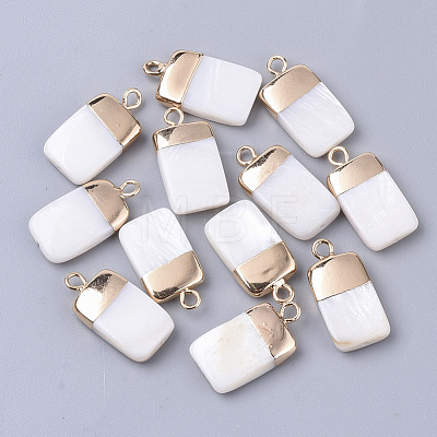 Electroplate Freshwater Shell Pendants SHEL-S276-62A-1