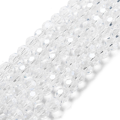 Electroplate Transparent Glass Beads Strands EGLA-A035-T8mm-A19-1