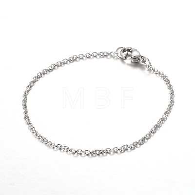 Stainless Steel Cable Chain Bracelets BJEW-JB01930-1