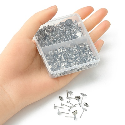 200Pcs 5 Sizes 304 Stainless Steel Stud Earring Findings STAS-YW0001-74P-1
