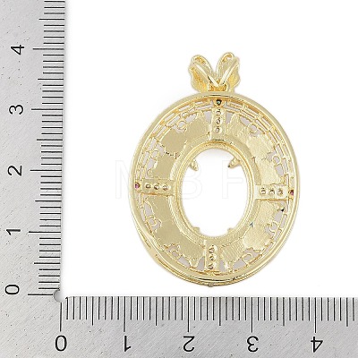 Brass Micro Pave Cubic Zirconia Oil Drip Pendant Cabochon Settings KK-U026-19G-1