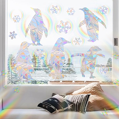 Penguin Rainbow Prism Electrostatic Window Stickers PW-WGF1C39-01-1