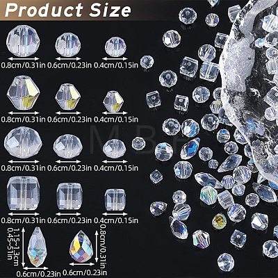 280Pcs 14 Styles Glass Beads Strands EGLA-SZ0001-39-1
