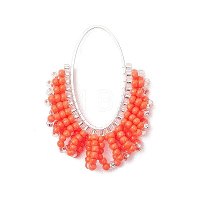 Glass Seed Beaded Pendants PALLOY-MZ01260-02-1
