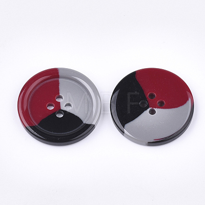 Tri-color Resin Buttons RESI-S377-06B-01-1