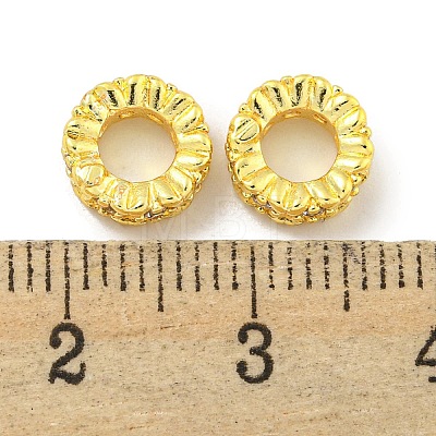 Rack Plating Brass Micro Pave Clear Cubic Zirconia European Beads KK-L215-017G-1