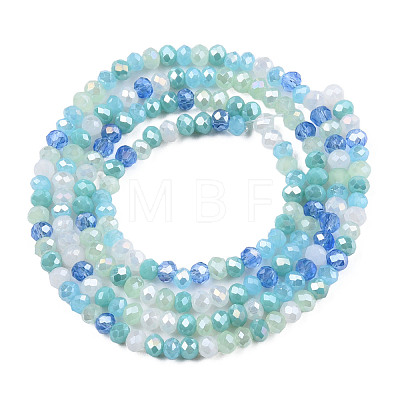 Electroplate Glass Beads Strands X-EGLA-S192-001A-B08-1