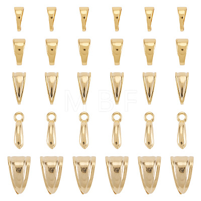 40Pcs 5 Styles Brass Snap On Bails KK-TA0008-87-1