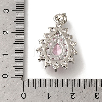 Rack Plating Brass Micro Pave Cubic Zirconia Pendant KK-H485-39P-03-1