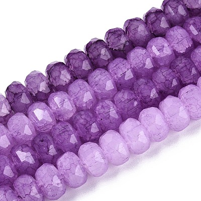 Imitation Jade Crackle Glass Beads Strands GLAA-N068-01A-A10-1