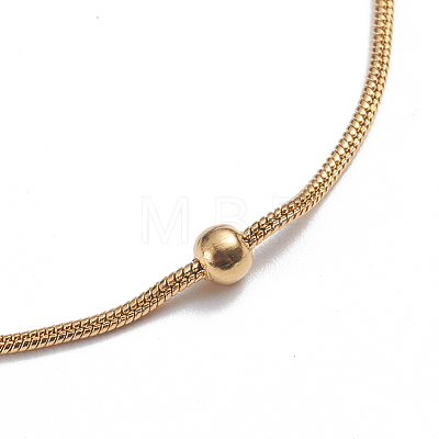 304 Stainless Steel Round Snake Chain Anklets AJEW-G024-13G-1