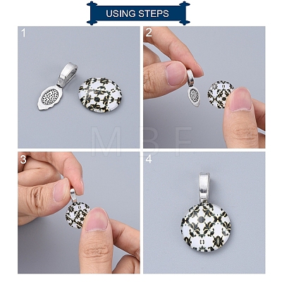 Tibetan Style Alloy Glue-on Flat Pad Bails LS-LF10728Y-NF-1
